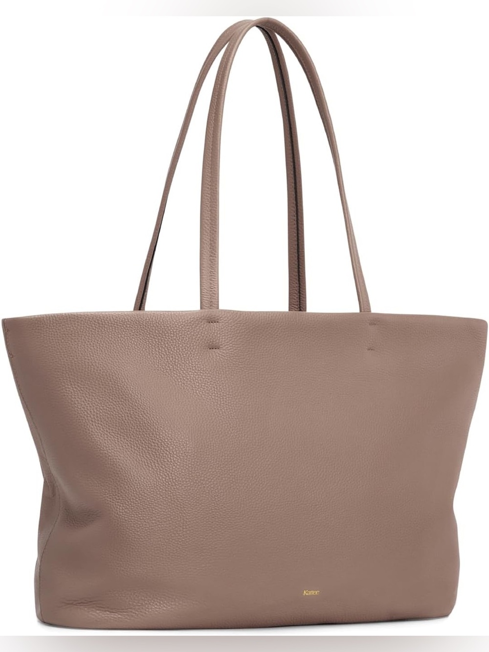 Kattee Rose Taupe Pebbled Genuine Cowhide Leather Tote